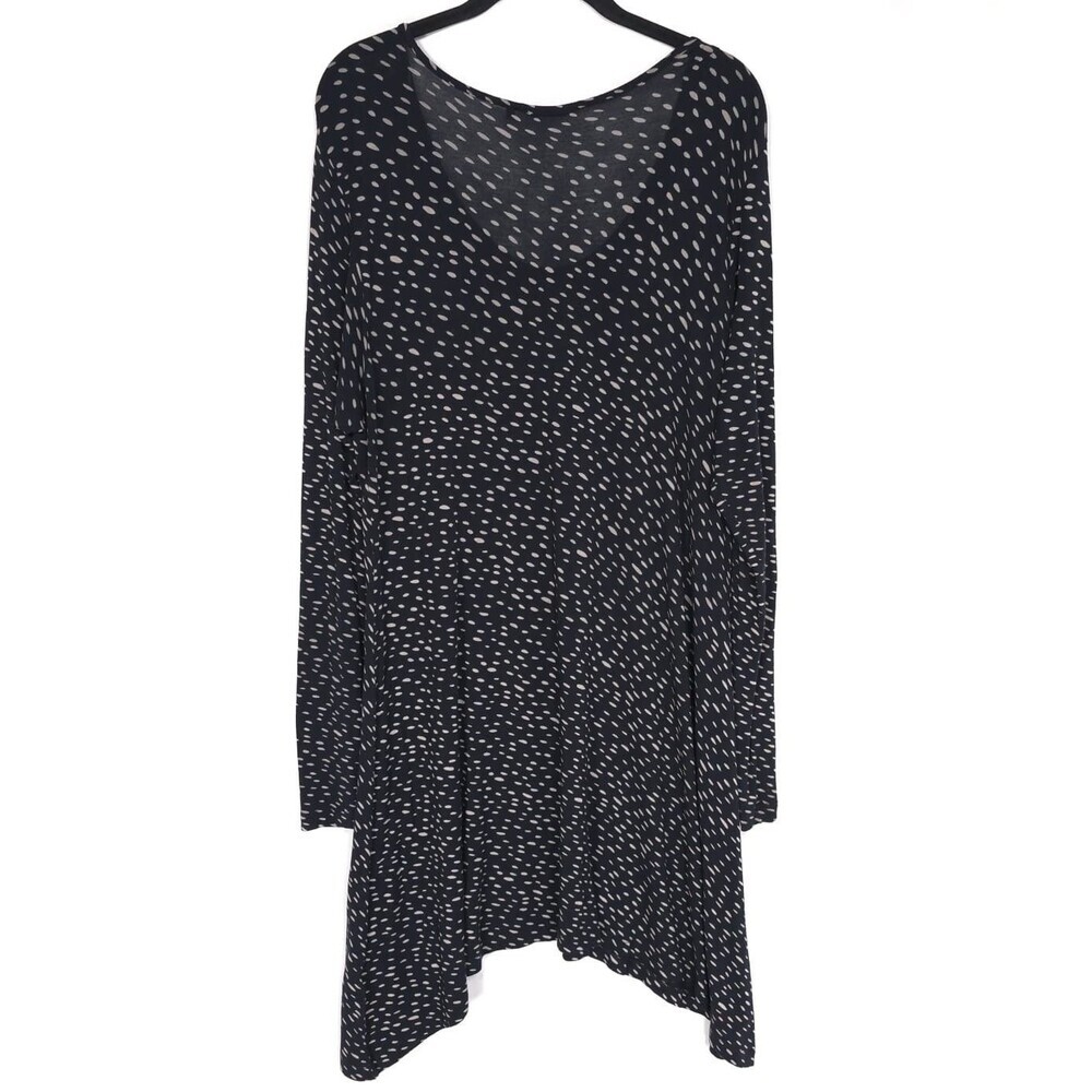 marimekko 113 MUSTA KOTTARAINEN Medium Dress Dots Asymm Pullover Black PORTUGAL - Picture 5 of 7